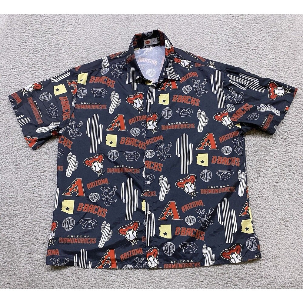 Arizona Diamondbacks Shirt Mens Extra Large Multicolor Team Logo AOP Button Down